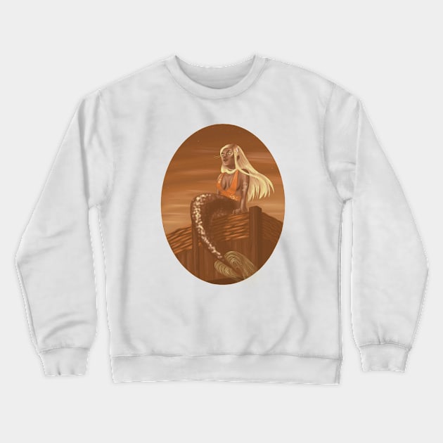 Golden Mermaid Crewneck Sweatshirt by SosiCreatesArt